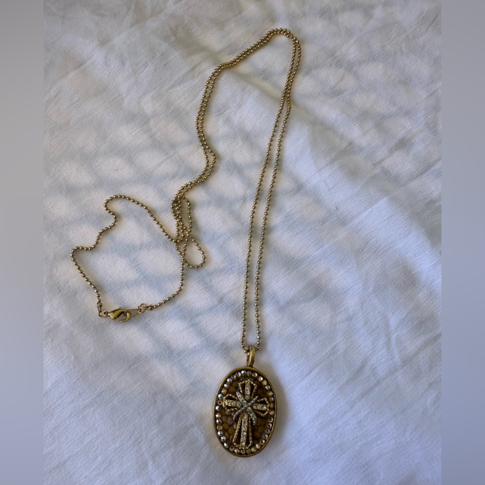 Mustard Seed Jewelry Limited Edition Gold Tone Rhinestone Pendant Necklace